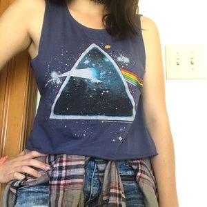 American Eagle Cropped Pink Floyd Graphic Tank